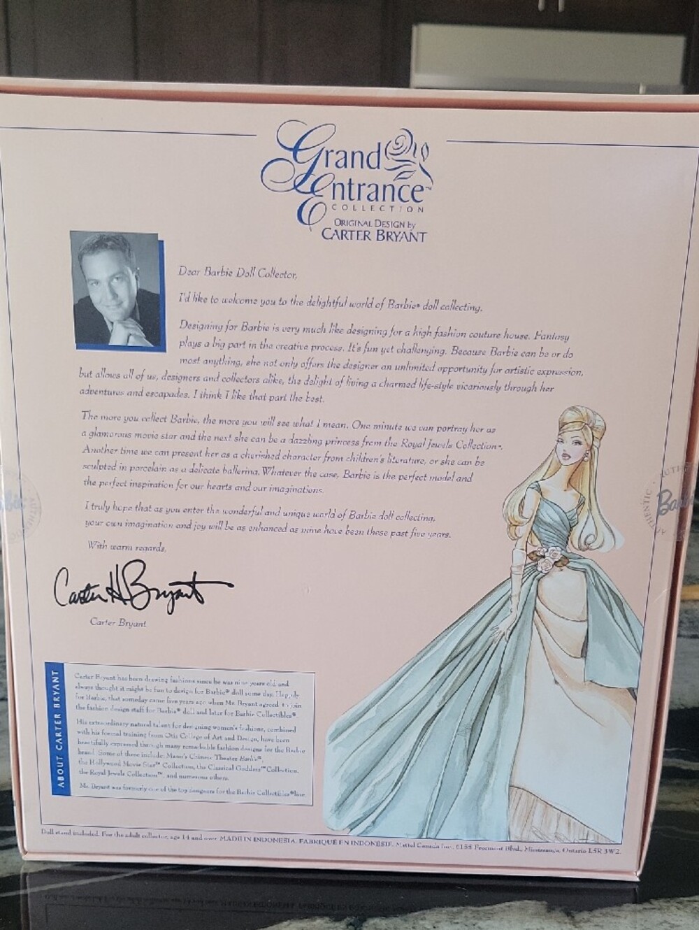 Barbie Grand Entrance Doll in Pale Blue and Ivory Satin Gown - Picture 4 of 4